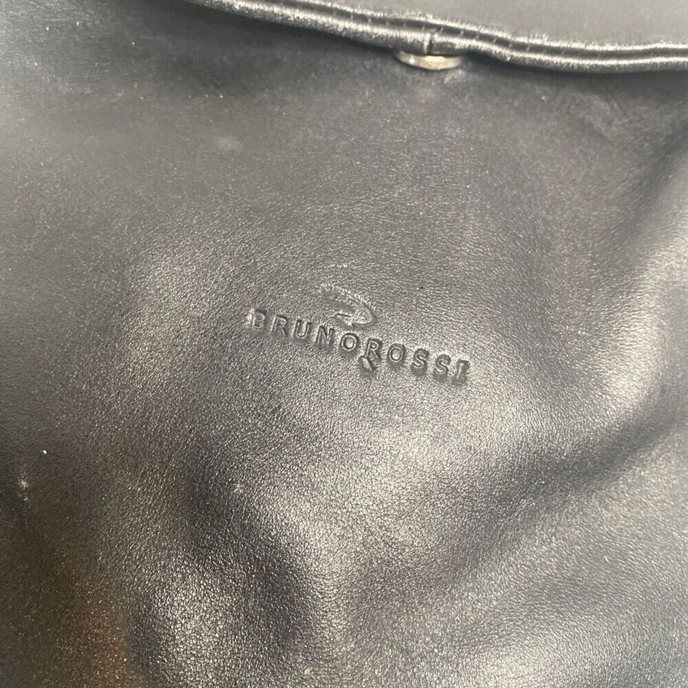 Bruno Rossi Black Italian Leather Crossbody Bag | 7x9x6” | Made in Italy | EUC - Picture 2 of 16
